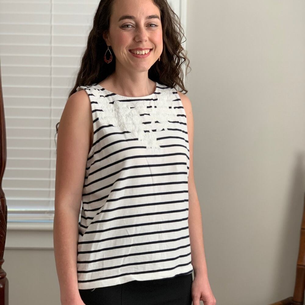 J. Crew Striped Sleeveless Top, Size 2